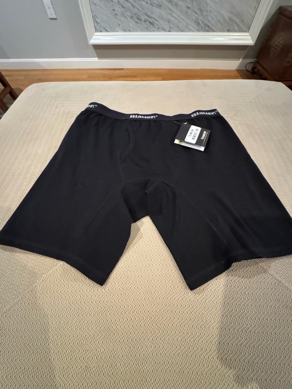 Blauer Black Men's Boxer Briefs with Seamless Branded Waistband